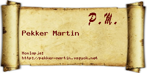 Pekker Martin névjegykártya